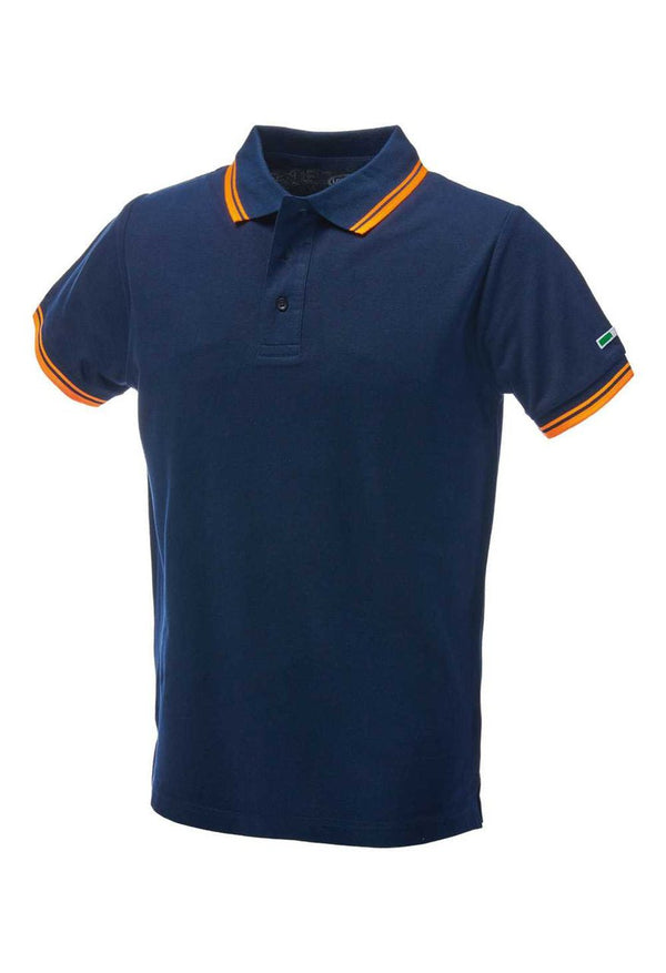 Polo da lavoro Logica SUMMER piquet 200 gr bandierina Italia - Blu/Arancio