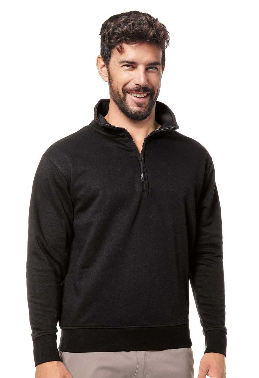 Felpa da lavoro Logica SAN ZENO con zip corta 280 gr - Nero
