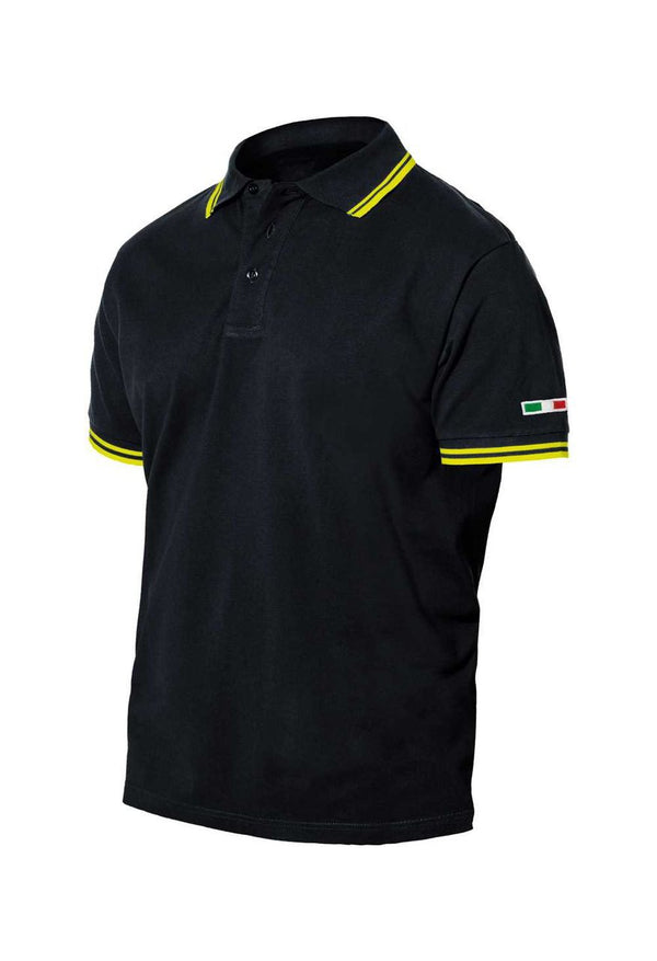 Polo da lavoro Logica SUMMER piquet 200 gr bandierina Italia - Nero/Giallo