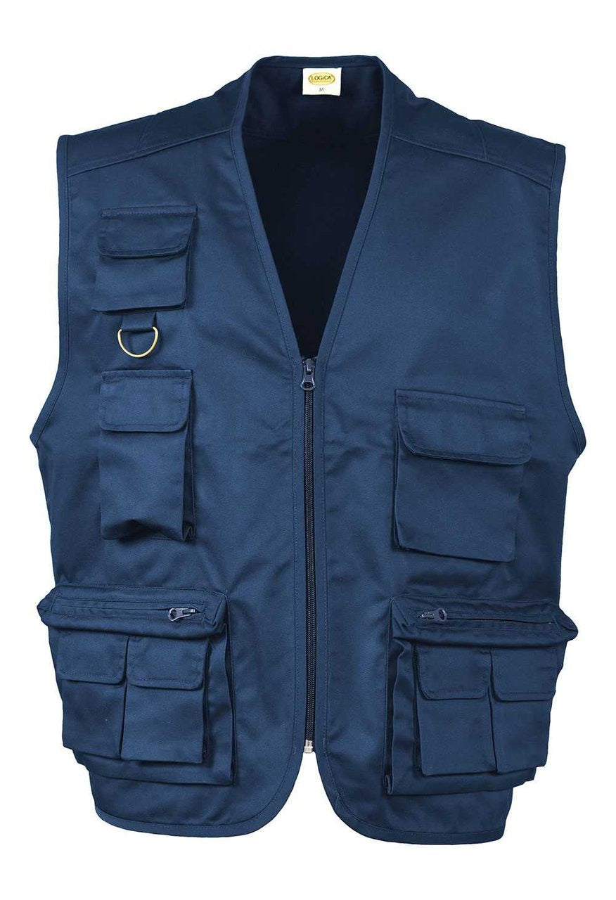 Gilet da lavoro Logica SAHARA multitasche 190 gr - Blu