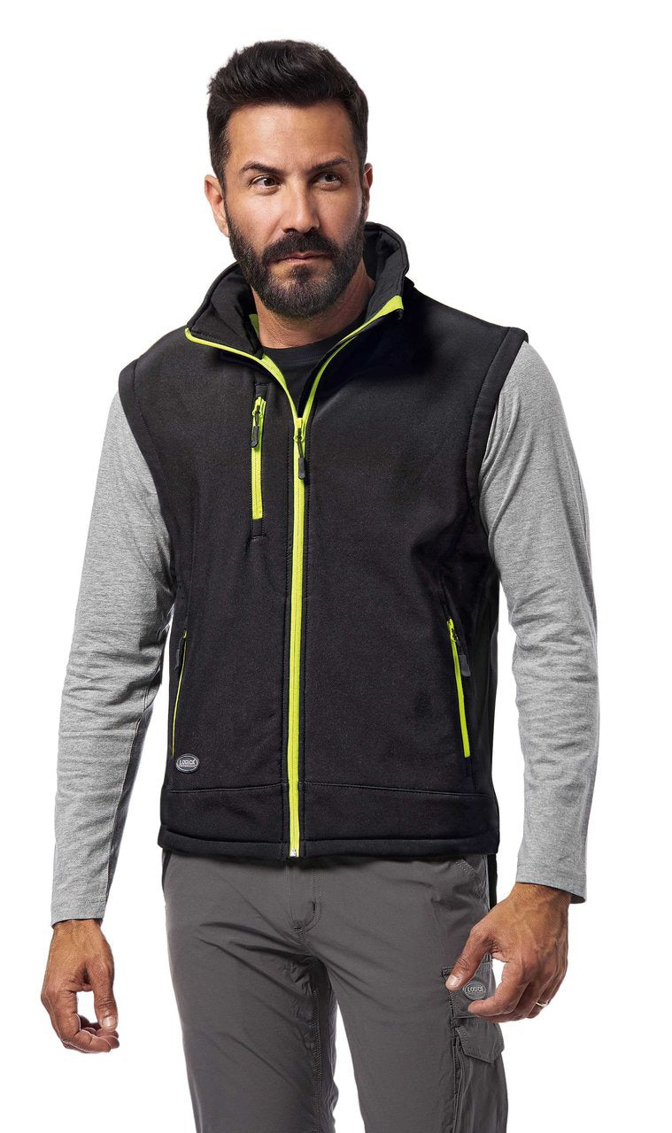 Gilet da lavoro Logica SURF Soft-Shell 280 gr waterproof - Nero/Giallo