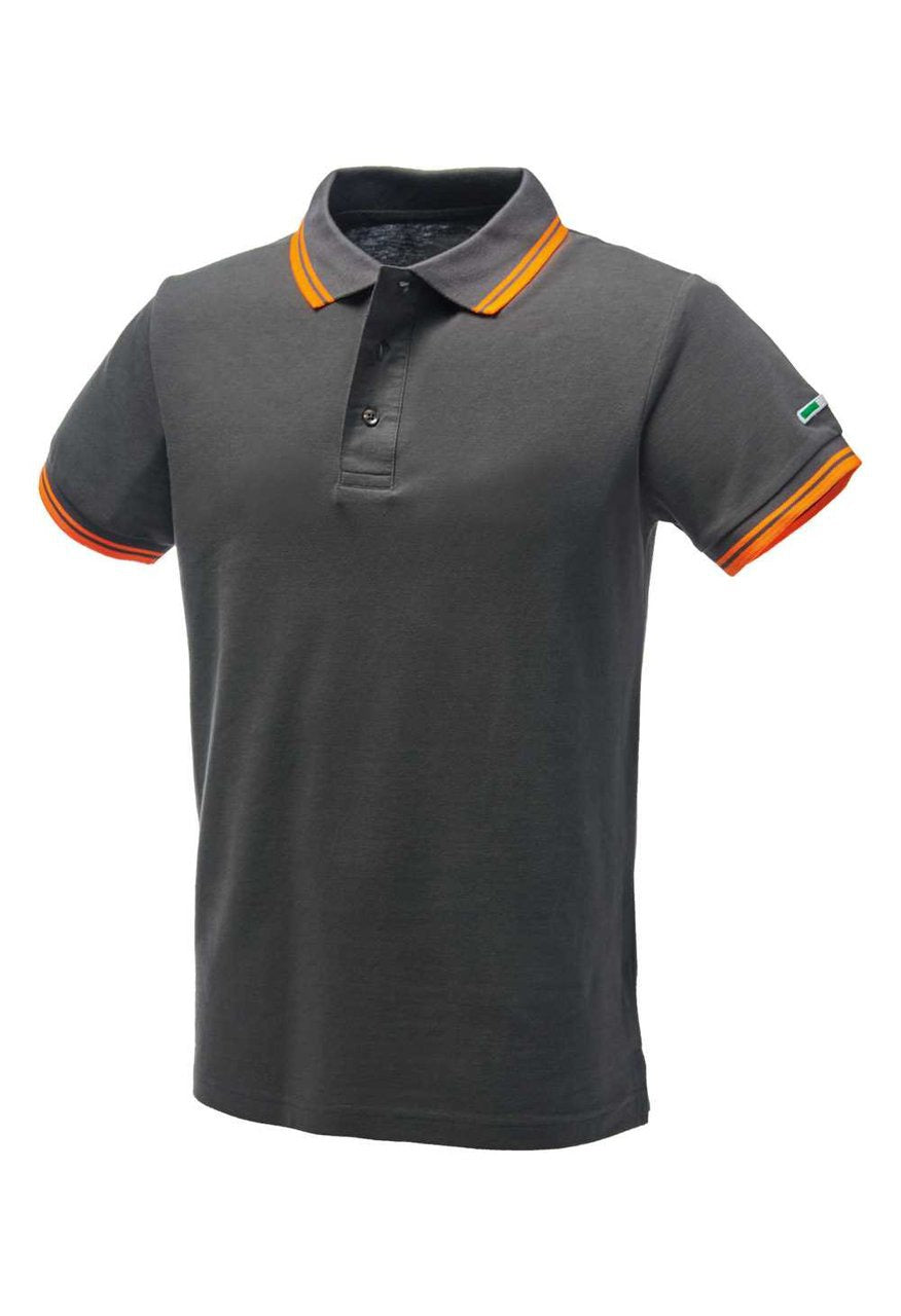 Polo da lavoro Logica SUMMER piquet 200 gr bandierina Italia - Grigio/Arancio