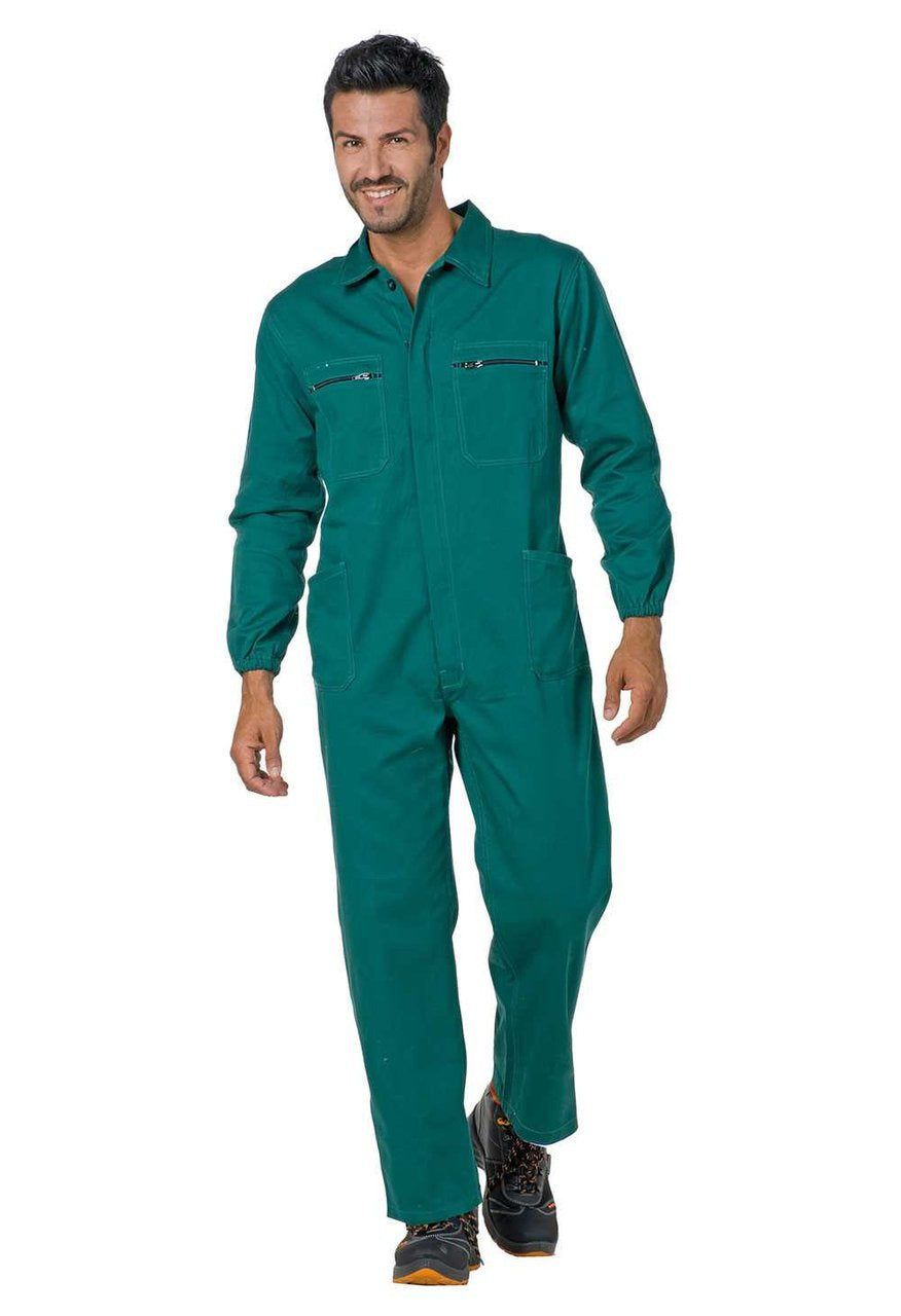 Tuta da lavoro Logica 9070 intera con cerniera 100% cotone 250 gr - Verde