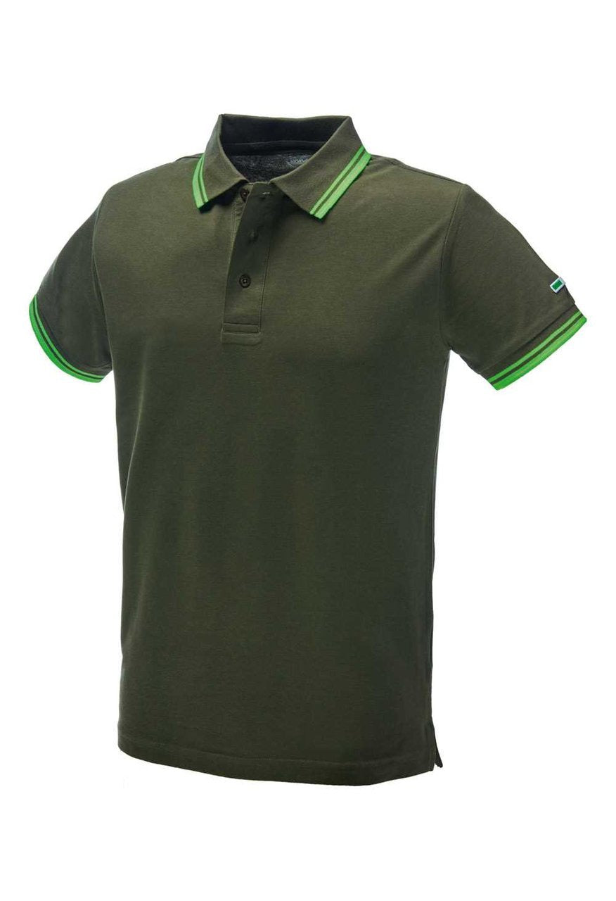 Polo da lavoro Logica SUMMER piquet 200 gr bandierina Italia - Verde fluo