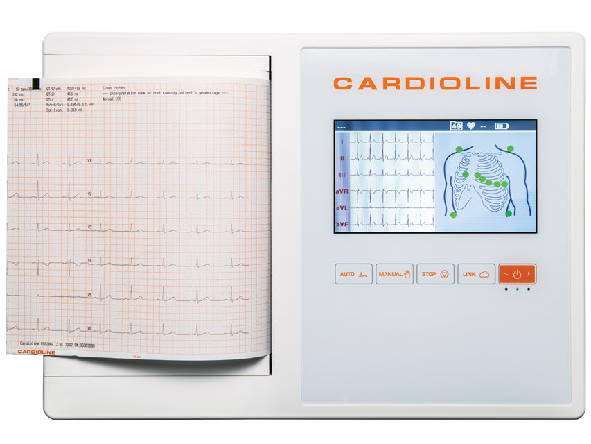 Cardioline ECG100L/ECG200L Full (Glasgow + EasyApp) Schermo a Colori Touch