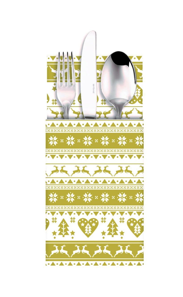 Pocket Airlaid 40x35 cm Effetto Tessuto (50 Pezzi) – Porta Posate Monouso Eleganti per Hotel, Ristoranti e Catering – Made in Italy