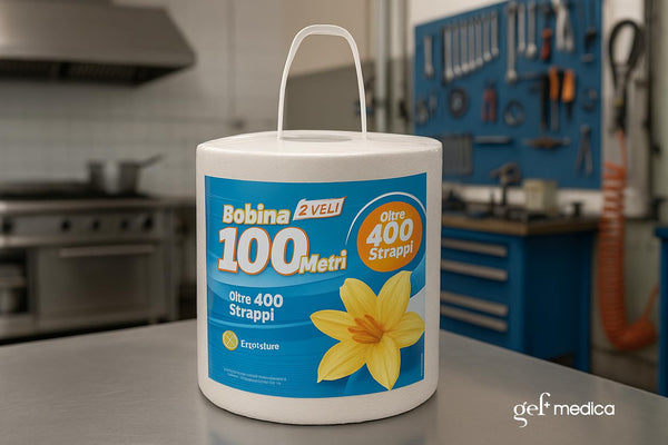 Bobina Multiuso WALL159 100 Metri - 2 Veli Pura Cellulosa - 416 Strappi - Confezione 6 Rotoli