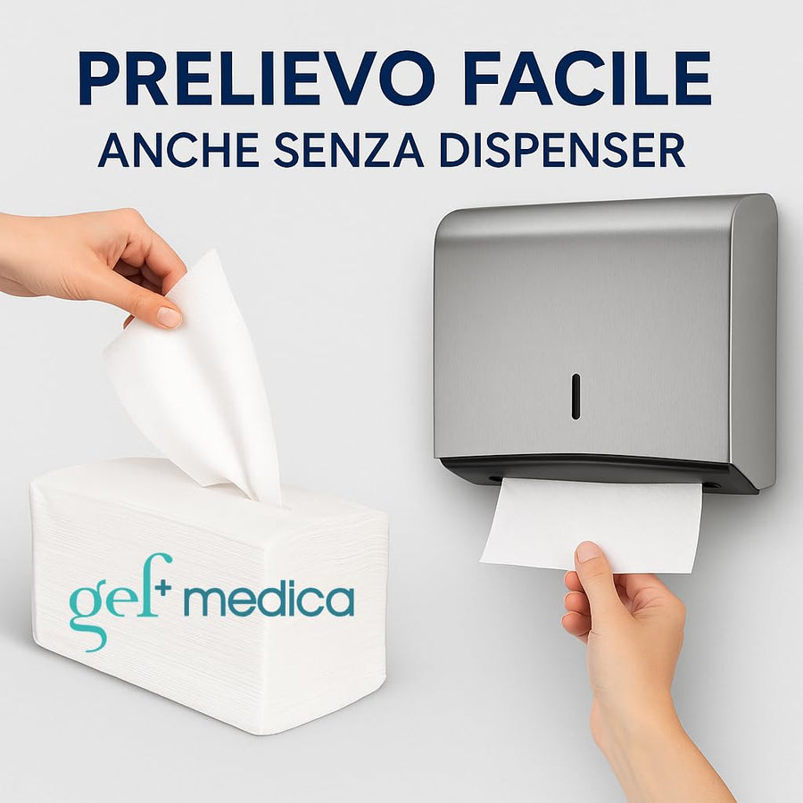 Asciugamani Piegati a V WALL0491 — 2 Veli Pura Cellulosa, 3.000 Fogli | GEF Medica