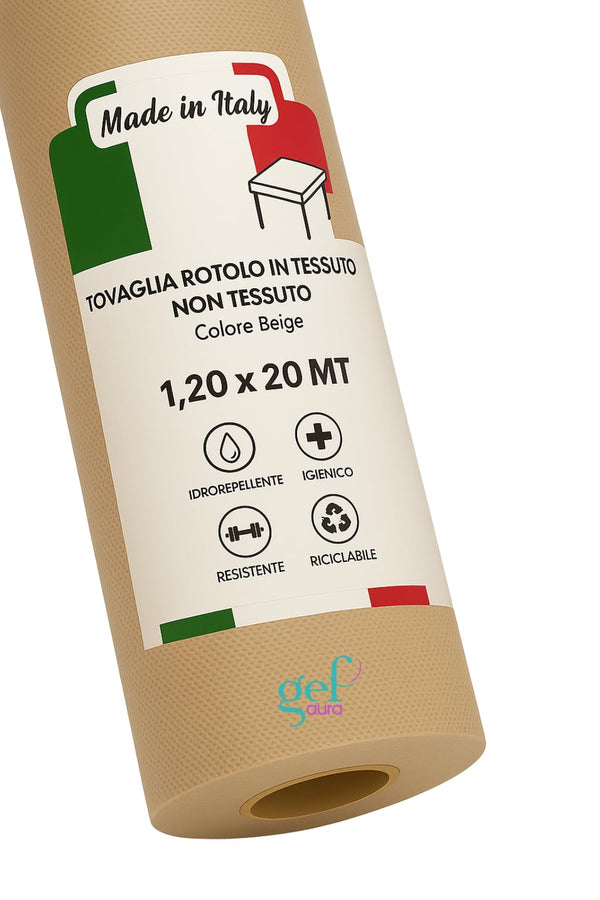 Rotolo Tovaglia TNT 1,2x20 m Monouso Professionale – Idrorepellente, Resistente, Spunbond 50 g/m² – Certificato Oeko-Tex® – Made in Italy per Hotel, Ristoranti e Catering