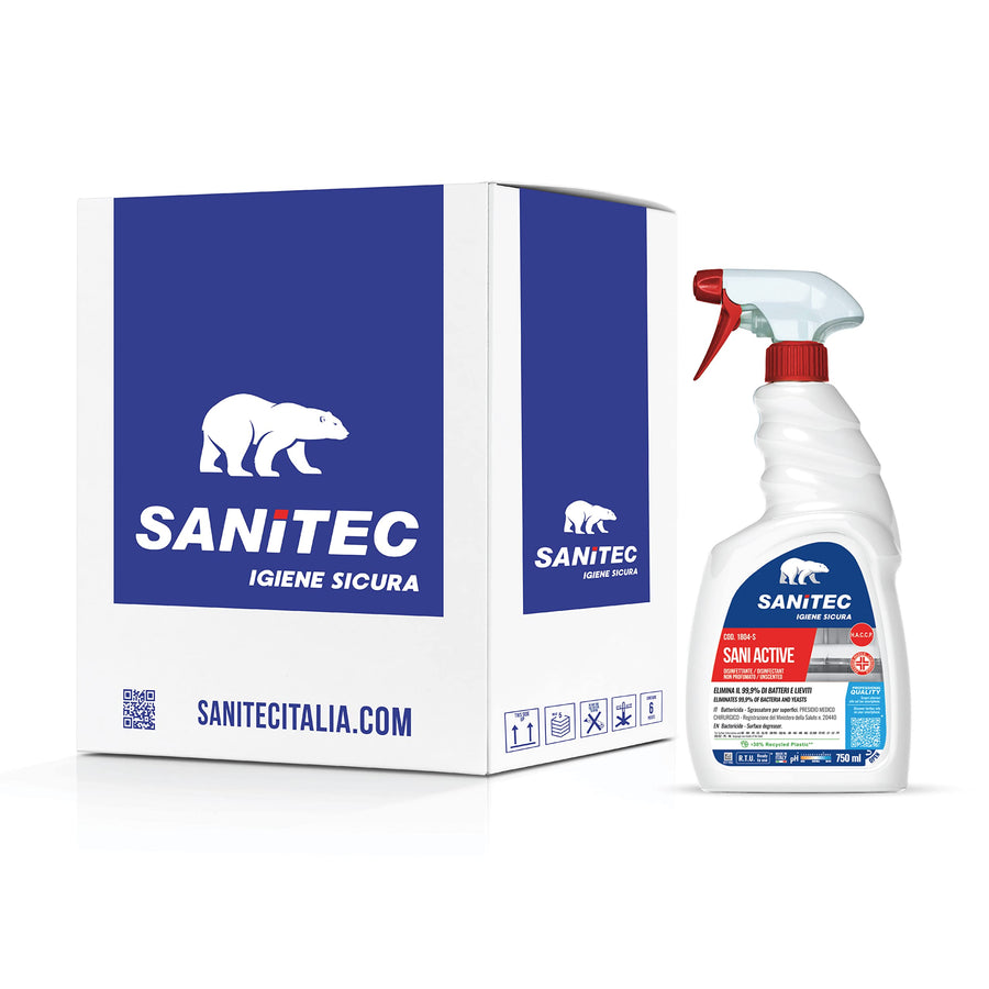 Sani Active 1804-S SANITEC PMC — Sgrassatore Disinfettante 6×750 ml | GEF Medica