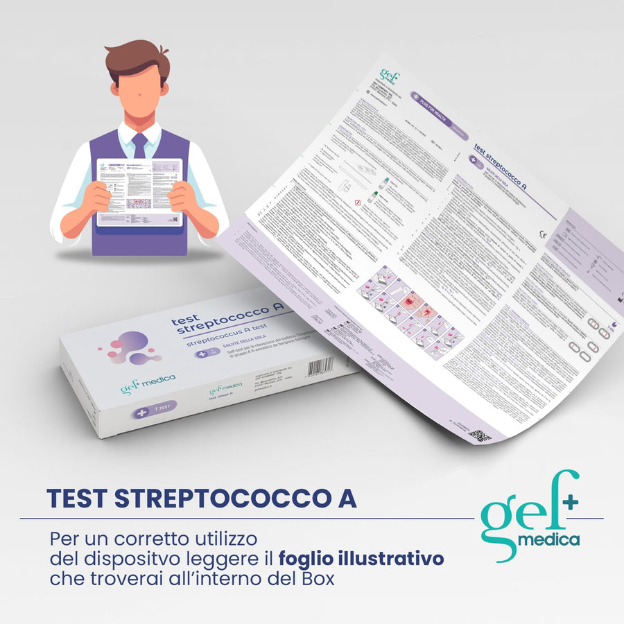 Test rapido Streptococco A Gef Medica - contenuto, uso e lettura del risultato