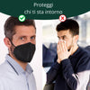 Mascherine FFP2 Certificate CE Made in Italy - Elastici Comodi Imbustamento Singolo - Nero | Gef Medica