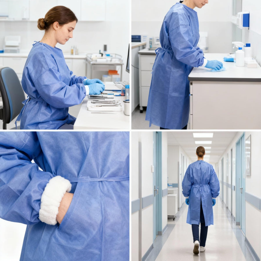 Camice monouso SMS Gef Medica azzurro - uso professionale