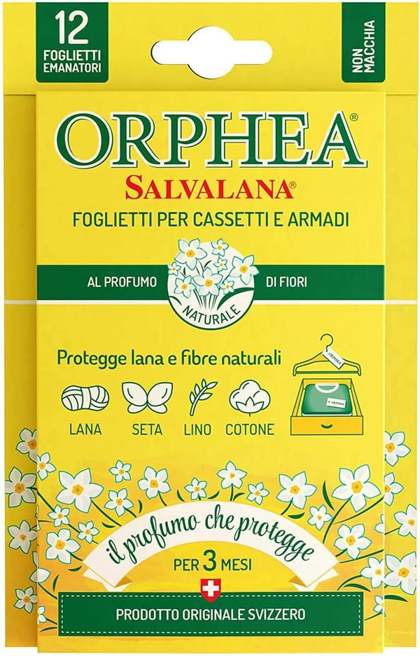 Orphea Salvalana foglietti per cassetti profumo di fiori 12 pezzi