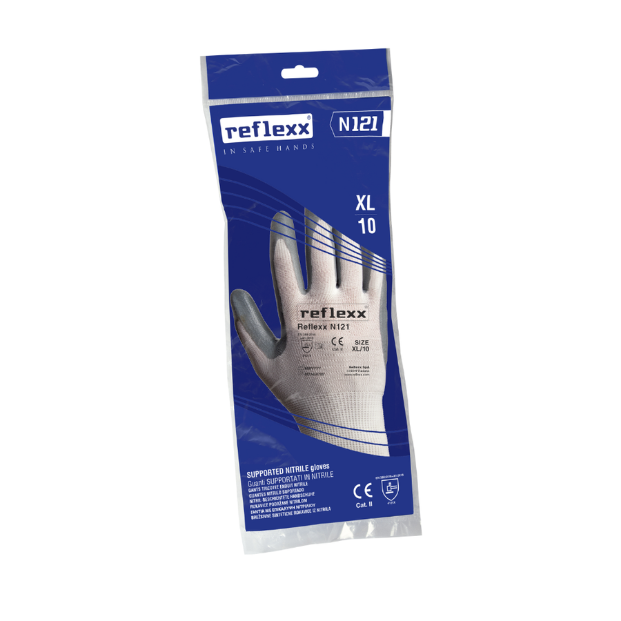 Guanti supportati in nitrile Reflexx N121 - 1 paio - 100 paia