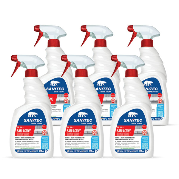 Sani Active 1804-S SANITEC PMC — Sgrassatore Disinfettante 6×750 ml | GEF Medica