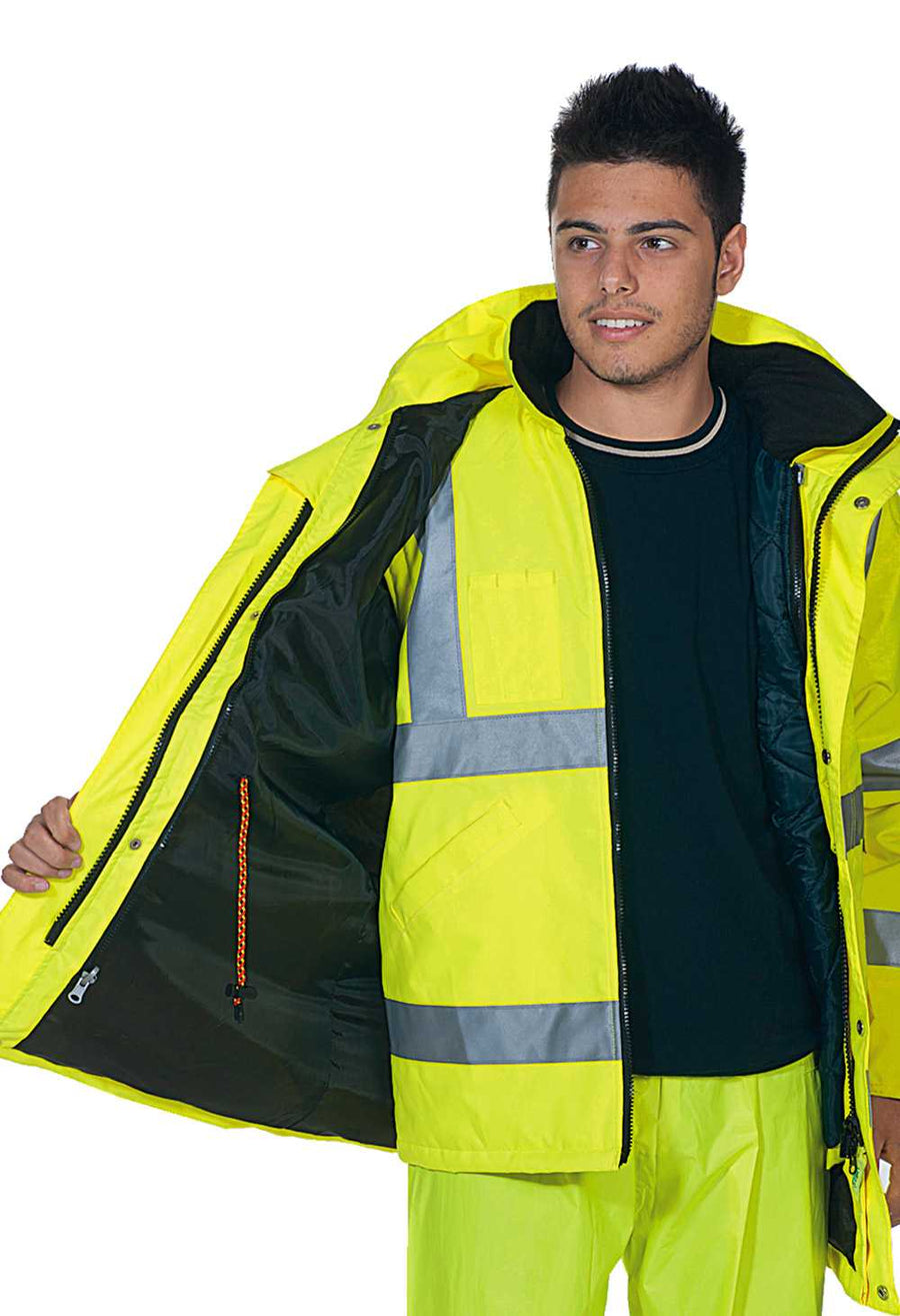 Giaccone imbottito alta visibilità REGALHV EN 20471 — foto ufficiale Logica Professional colore Giallo
