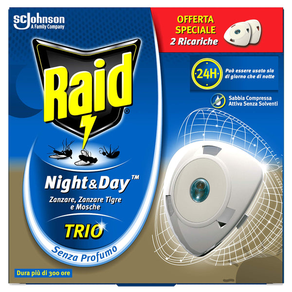 Raid Night&Day Trio Ricarica Mosche&Zanz Pz 2