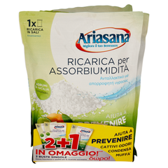 Ariasana Ricarica Cristalli 450 g — Assorbi Umidità 2+1 · Cartone da 8 confezioni