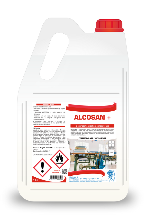 Alcosan+ detergente alcolico tanica 5lt – 4 pz