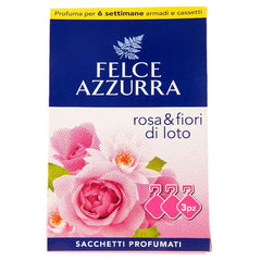 Felce Azz Sacchetti Profumo pz 3 Rosa&fior di Loto – Cartone 12 pz