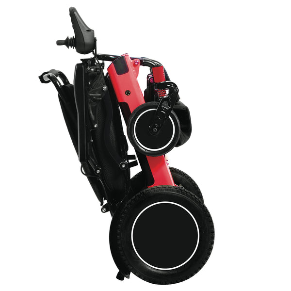 Carrozzina elettrica pieghevole Mobility850, vista ripiegata