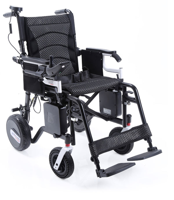 Carrozzina elettrica Mobility 890 - vista 3/4, sfondo bianco