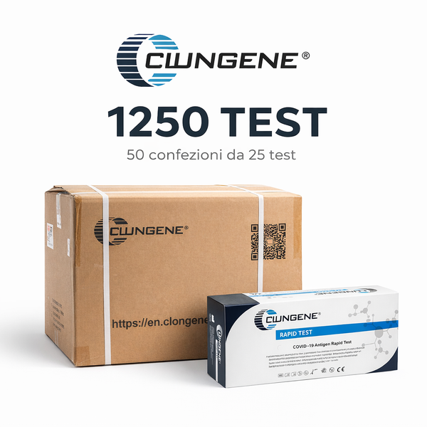 Test rapido Covid-19 Clungene professionale - Cartone 1.250 test (50 box da 25)