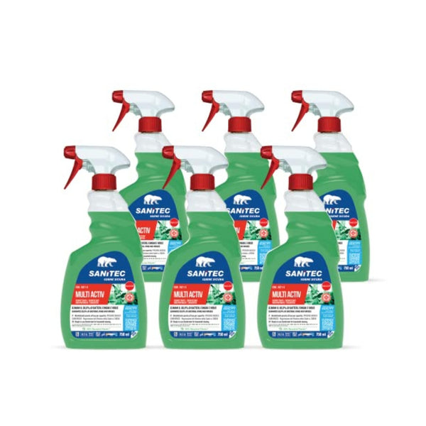 Multi Active 1821-S SANITEC - Disinfettante Multiuso Presidio Medico Chirurgico Reg. 20058 - 6 Flaconi 750ml