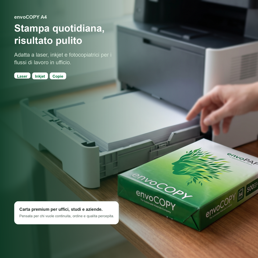 envoCOPY A4 compatibile con stampanti laser inkjet e fotocopiatrici