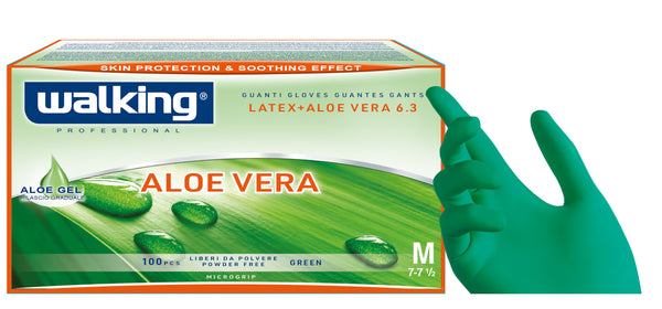 Guanti in lattice Aloe Vera DPI Cat. III – Cartone 1000 pezzi per uso sanitario e professionale