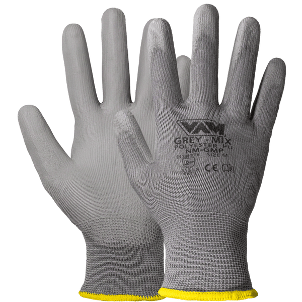 Guanti Poliestere Spalmati Poliuretano VAM Mix - 240mm DMF Free - Cartone 120 Paia