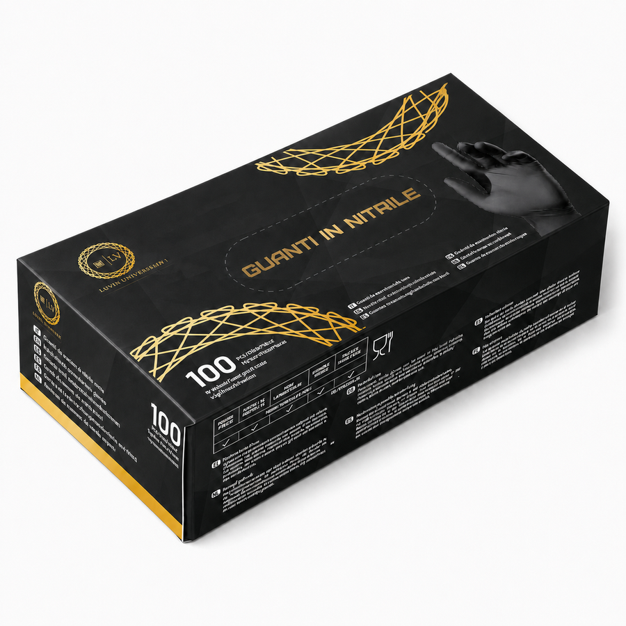 Guanto in nitrile nero Luvin LV002, DM classe I e DPI categoria III