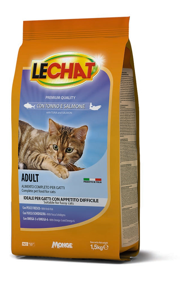 Croccantini Monge LeChat tonno e salmone da 1,5 kg