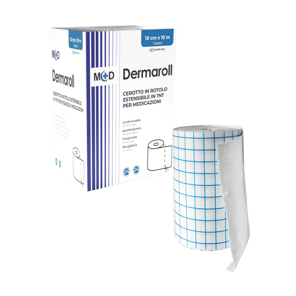 M+D DERMAROLL Cerotto in TNT Retinato Estensibile in Rotolo - NON STERILE - LATEX FREE