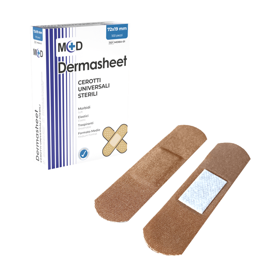 M+D Dermasheet cerotto universale in strip elastico sterile - cartone 10.000 pz (100 box da 100)