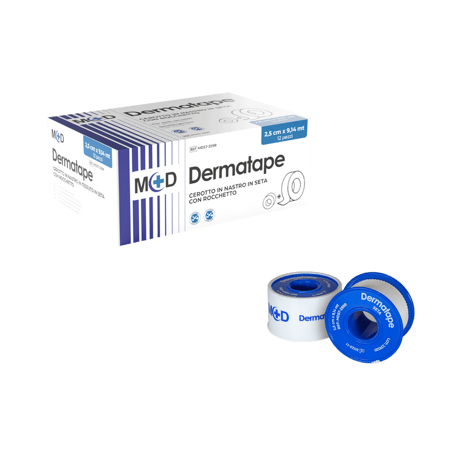 M+D DERMATAPE Seta Nastro in Seta Artificiale su Rocchetto - Monouso - LATEX FREE