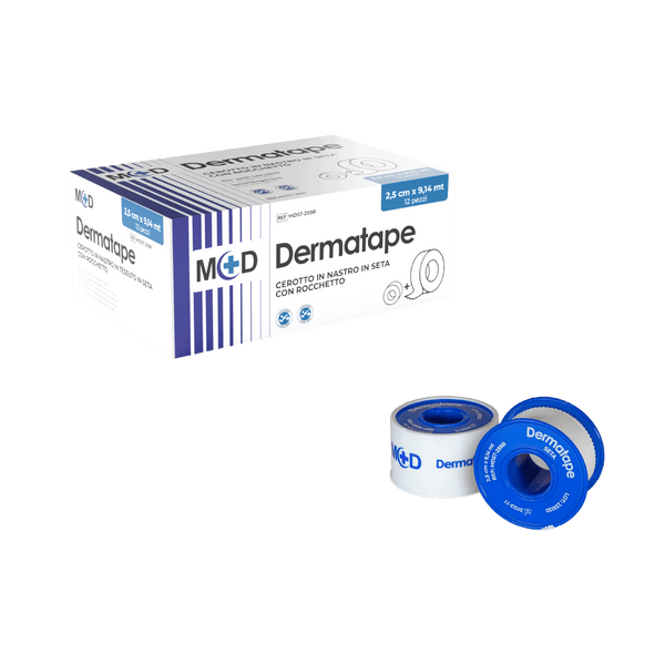 M+D DERMATAPE SETA Nastro in Seta Artificiale su Rocchetto - Monouso - LATEX FREE