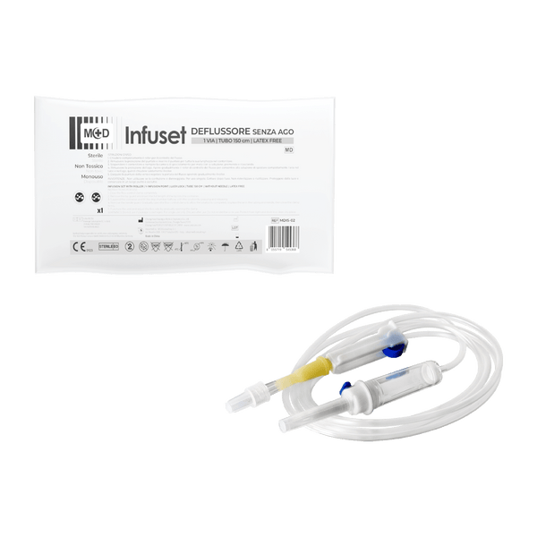 M+D INFUSET 1 VIA Deflussore a 1 Via Sterile - Cartone 500 pz