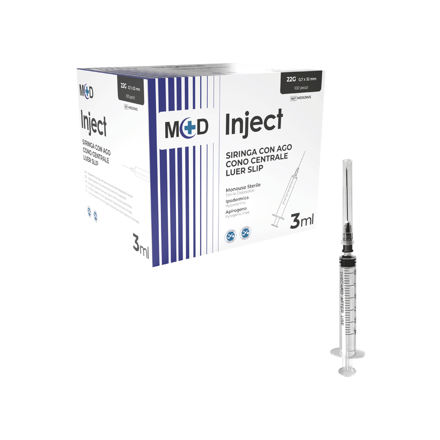 M+D INJECT CON AGO siringa monouso 3 parti con ago montato - sterile