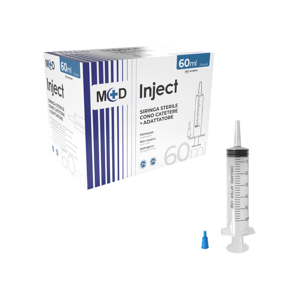 M+D INJECT cono catetere siringa sterile 100ml - cartone 100 pezzi
