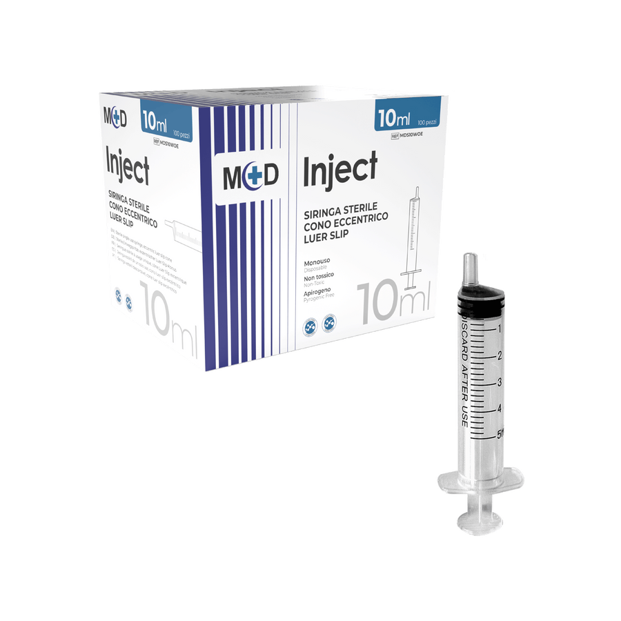M+D INJECT LUER SLIP ECCENTRICO siringa monouso 3 parti - sterile
