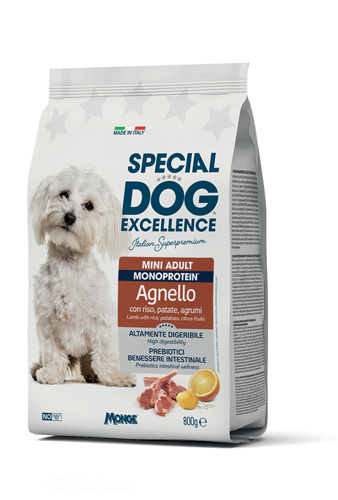 Monge Special Dog Excellence Crocchette 800 g – Gusti assortiti – Agnello e riso