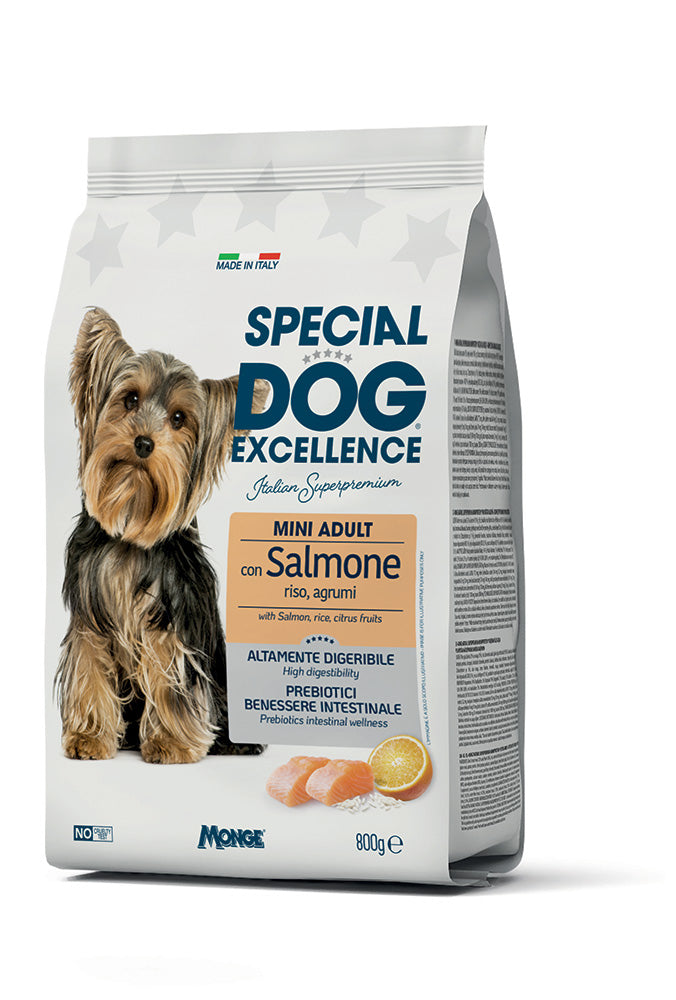 Monge Special Dog Excellence Crocchette 800 g – Gusti assortiti – Salmone e riso