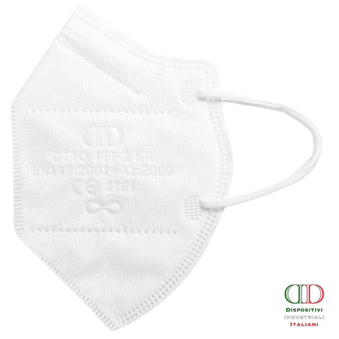 Mascherina FFP2 NR Bianca Made in Italy – DPI Classe III, CE 2761, Senza Valvola