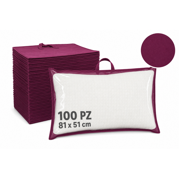 Custodia porta cuscino bordeaux 81x51 cm in TNT con zip e manico - GEF Aura
