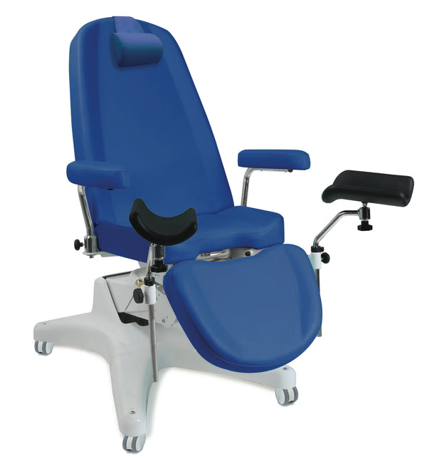 Poltrona multifunzione ambulatoriale ginecologica GEF Medica, vista laterale