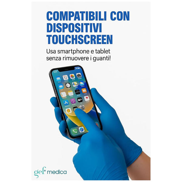 Guanti Nitrile Monouso NITRO 1 BLU Р Senza Polvere, Super Elastici Р DPI III/DM Classe I Р 10x100- Taglie S M L XL