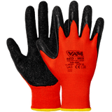 Guanti poliestere spalmati lattice VAM Red Mix NM-RML - rosso/nero 240mm crinkle - cartone 120 paia
