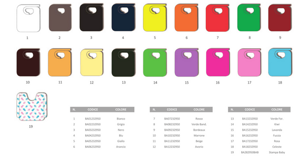 Bavaglio Bambino TNT - Cartone 1.200 pz (23x29cm) / 1.000 pz (28x29cm) - Linea Elite